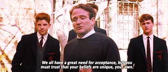 A scene from Dead Poets Society.